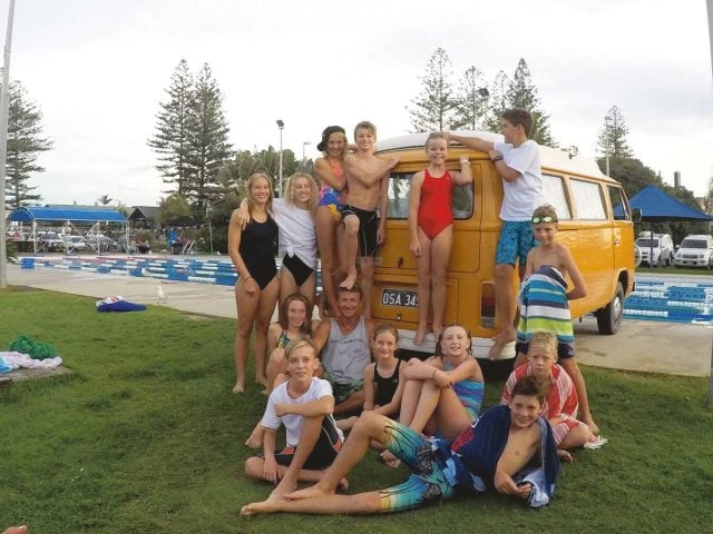 Just some of the aquatics team travelling to Sydney over the next week or so. Back (L–R): Sashi Wills, Mollie Cheek, Eve Porter, Tom Cheek, Tiggy Groves, Raife McKenzie and Jack Safranek. Middle: Meg Porter, Adrian Filipic (coach), Montannah Archibald, Skye Pockley and Jarra Mills. Front: Jake Giltrap-Good, Milos Safranek. Missing: Charlotte Archibald, Gemma Edwards, Jonah Caoyonan and Billy Thompson. Photo supplied