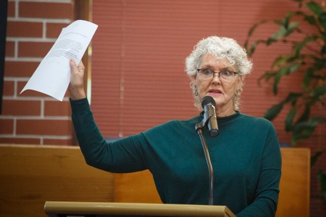 BHPA secretary Leigh Rees addresses Council last Thursday. Photo Eve Jeffery