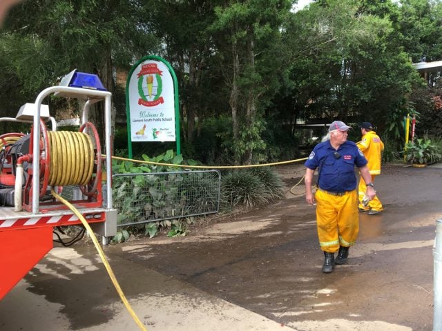 South Lismore Public School will be closed for at least a week while SES workers clean out the mud and debris. Photo Chris Dobney