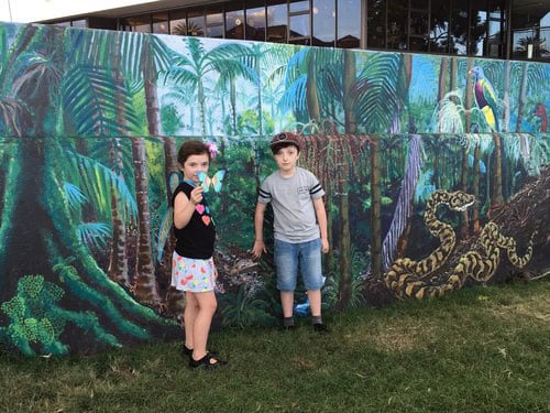 Phoenix and River are looking forward to the the Butterfly Trail Children's activity. Photo supplied. 