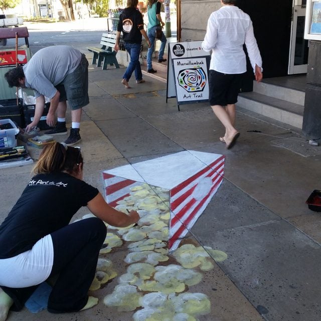 Chalk art, like this piece by Amelia Batchelor, will be exploding from the side walks during the upcoming Murwillumbah Art Trail. Photo supplied. 