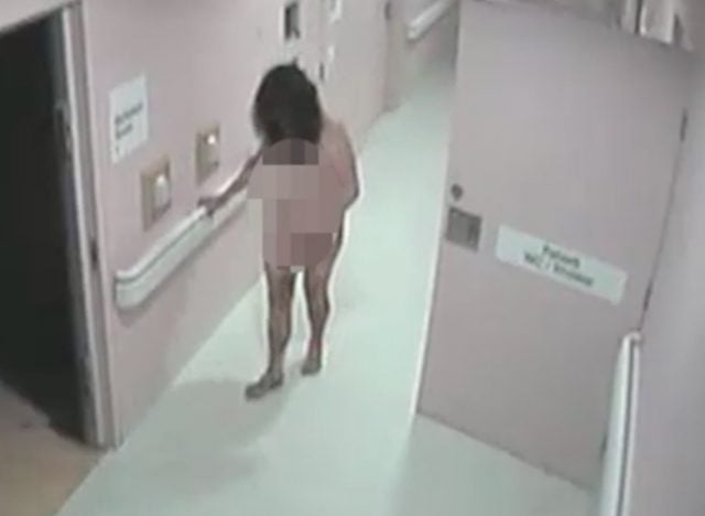 CCTV footage released by the coroner shows Lismore Base Hospital Mental Health Unit patient wandering the hospital corridors naked and alone before collapsing and dying.