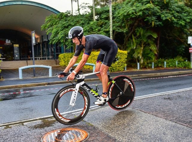 Matt Slee in the saddle and on his way to becoming a professional triathlete. Photo supplied