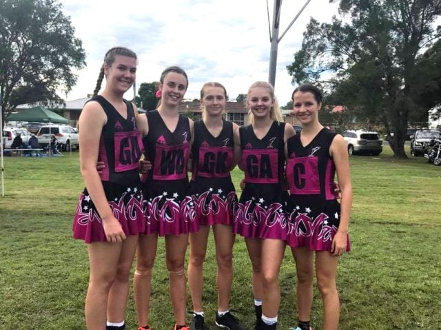 Brunswick Ballina U/17 players (L to R) Georgia Williams, Angela Bower, Morley Cromwell, Georgia Bromwich and Artie Arthur-Andrews are ready for their state championships. Photo supplied 