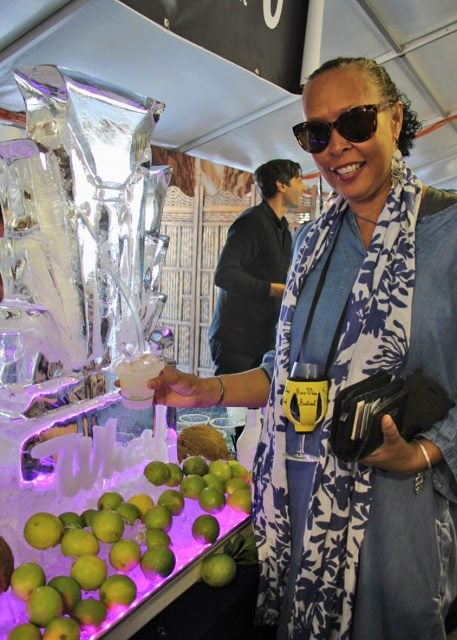 Gina Combo tries an iced coconut margarita_Ballina Wine+FFFest