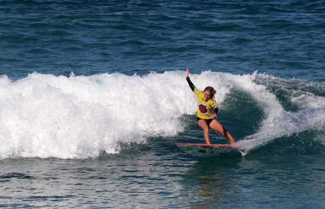 Tweed Coast surfer Alyssa Lock competing at last year's ASF.  Photo Smith/ Surfing Australia / Nikon 