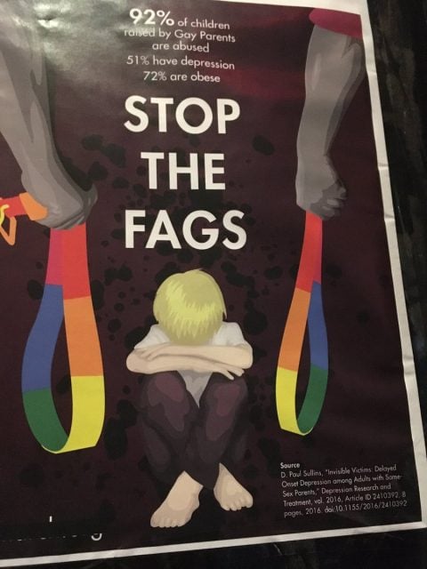 One of the offensive posters being circulated by groups opposed to gay marriage. (Facebook)