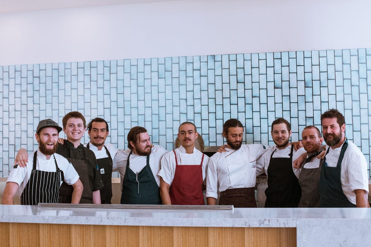 Executive Chef Simon Jones (far right) with some of his 24 Chefs_photo Daniel Witchey