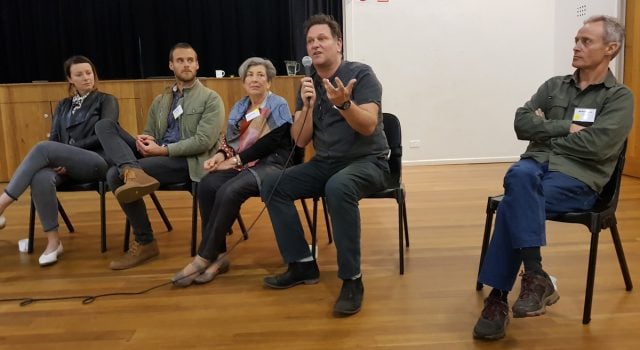 Mayor Simon Richardson with fellow panelists at last week’s renewable energy forum. Photo supplied