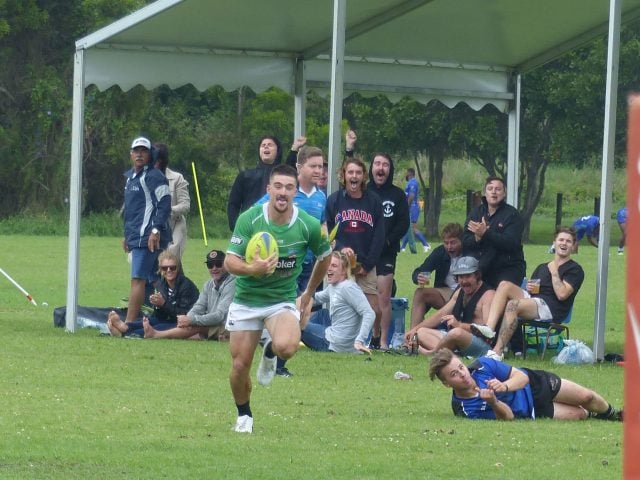 Lennox Head players and fans were wetting their lips in anticipation of winning the social division as another try beckoned. Photo Anthony Smith