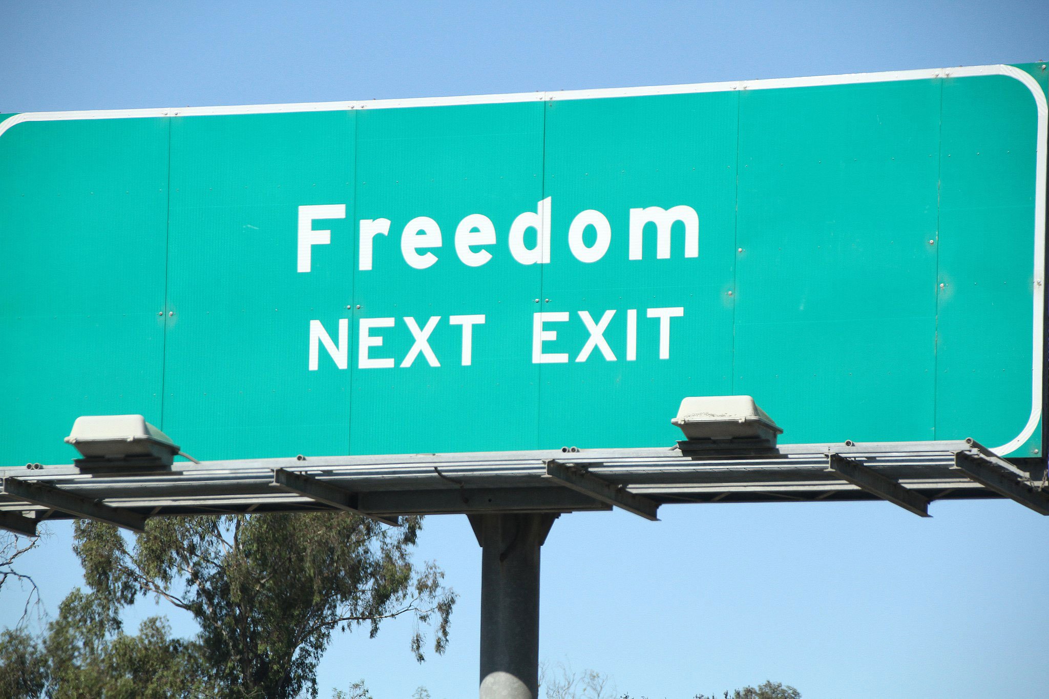 Freedom support. Next exit poster. Next and exit picture.
