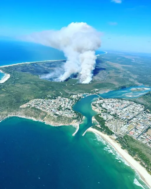 Currently the fire at Evans Head, that appears to have been deliberately lit, covers 1,235ha. Photo RFS