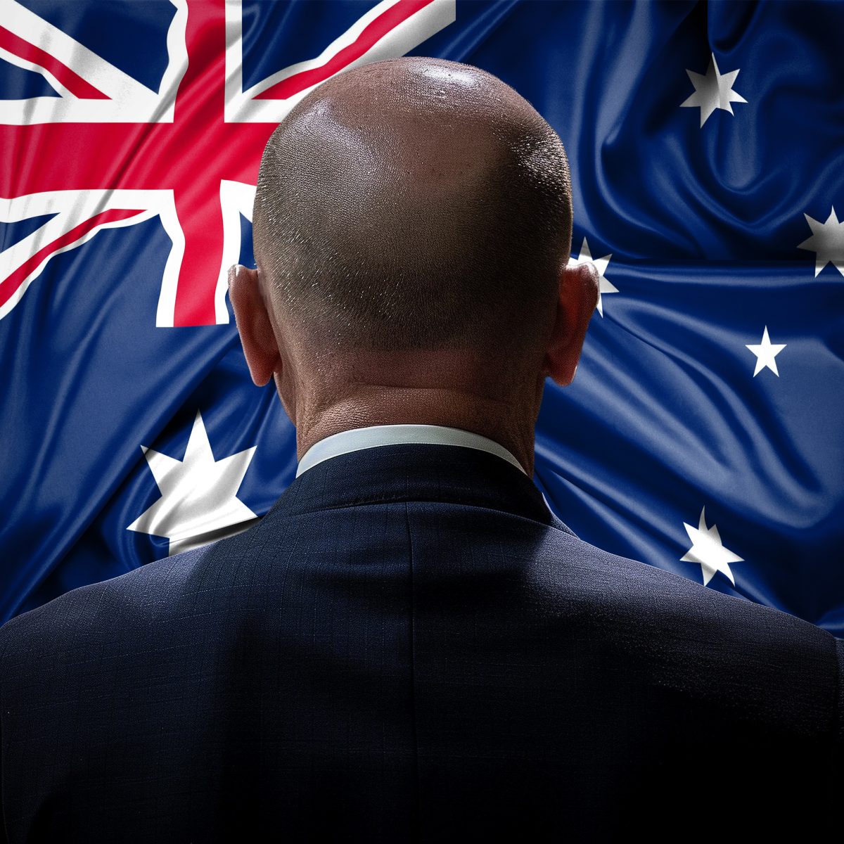 square crop bald head Aust flag
