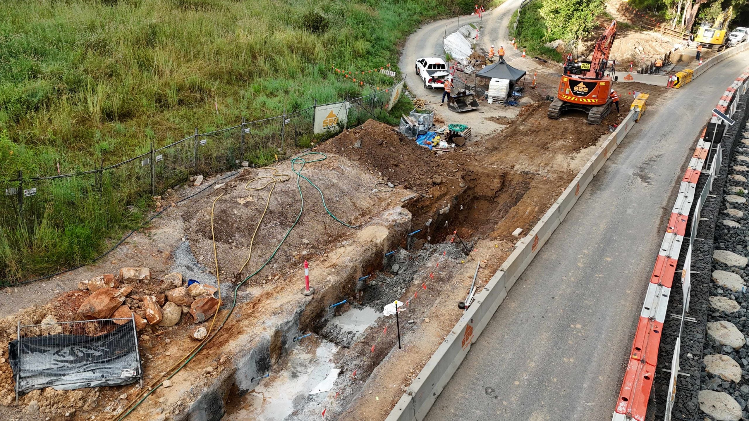 Installation of soil anchors on 'The Crack' road to Tyalgum, March 2025 (PIC supplied)