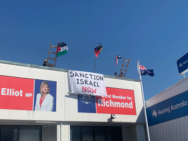 Protest at local MP’s office as Palestinian genocide confirmed by UN body