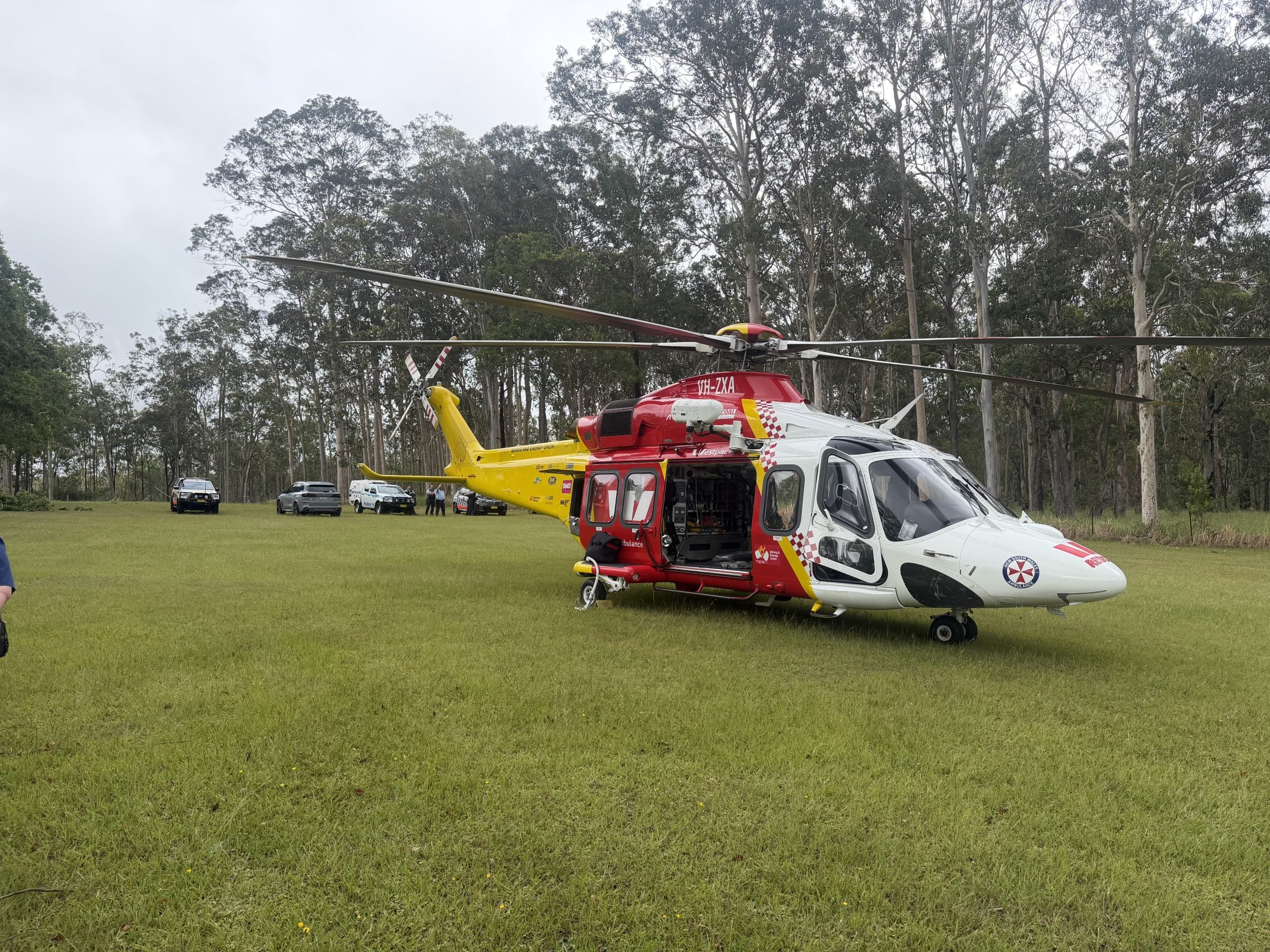 Motorbike rider airlifted to hospital