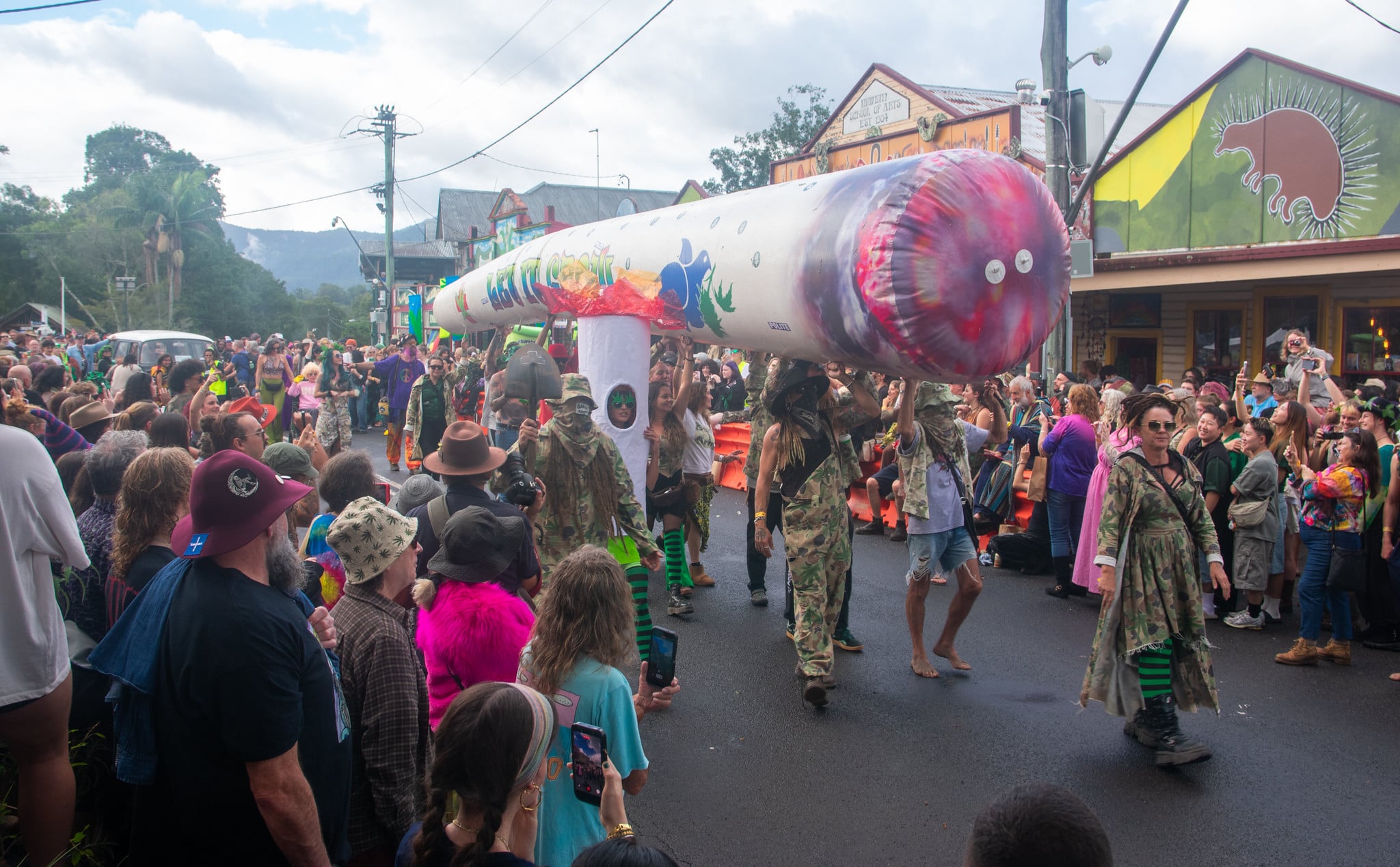 Clouds part for MardiGrass parade