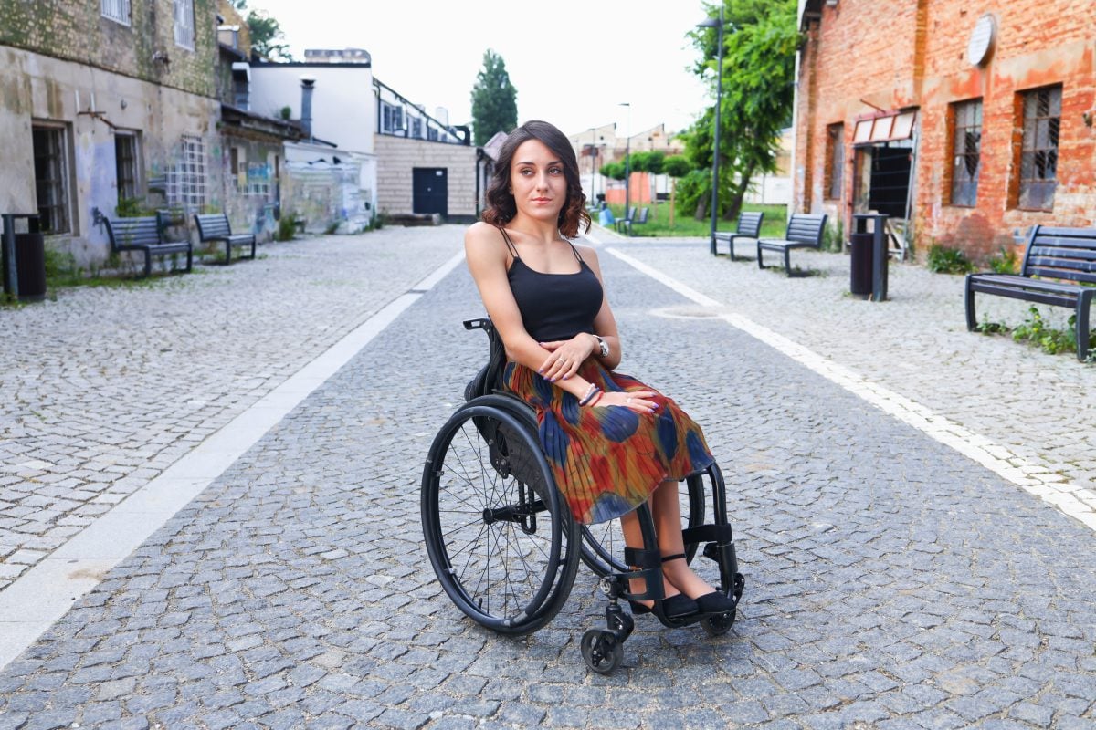 Young woman with cerebral palsy